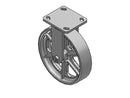 Kingpinless 8"x2" Cast Iron Wheel Rigid Caster with 4"x4.5" Plate