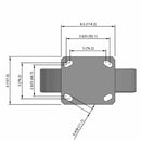 8"x2" Kingpinless Rigid Caster with Heavy-Duty Cast Iron Wheel