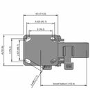 8"x2" Kingpinless Side Locking Caster with Heavy-Duty Cast Iron Wheel