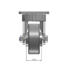 Top dimensioned CAD view of an Albion Casters 4" x 1.5" wide wheel Swivel caster with 4" x 4-1/2" top plate, without a brake, FS - Drop-Forged Steel wheel and 1400 lb. capacity part