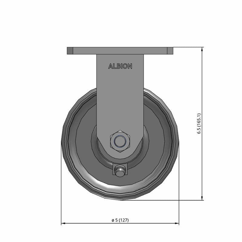 5" Kingpinless Rigid Caster with Heavy-Duty Drop Forged Steel Wheel