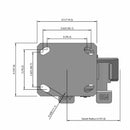 5" Kingpinless Brake Caster with Heavy-Duty Drop Forged Steel Wheel