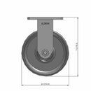 6" Kingpinless Rigid Caster with Heavy-Duty Drop Forged Steel Wheel