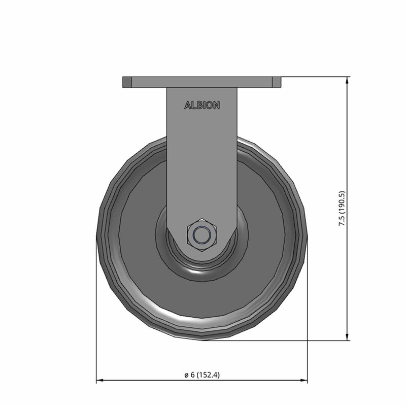 6" Kingpinless Rigid Caster with Heavy-Duty Drop Forged Steel Wheel