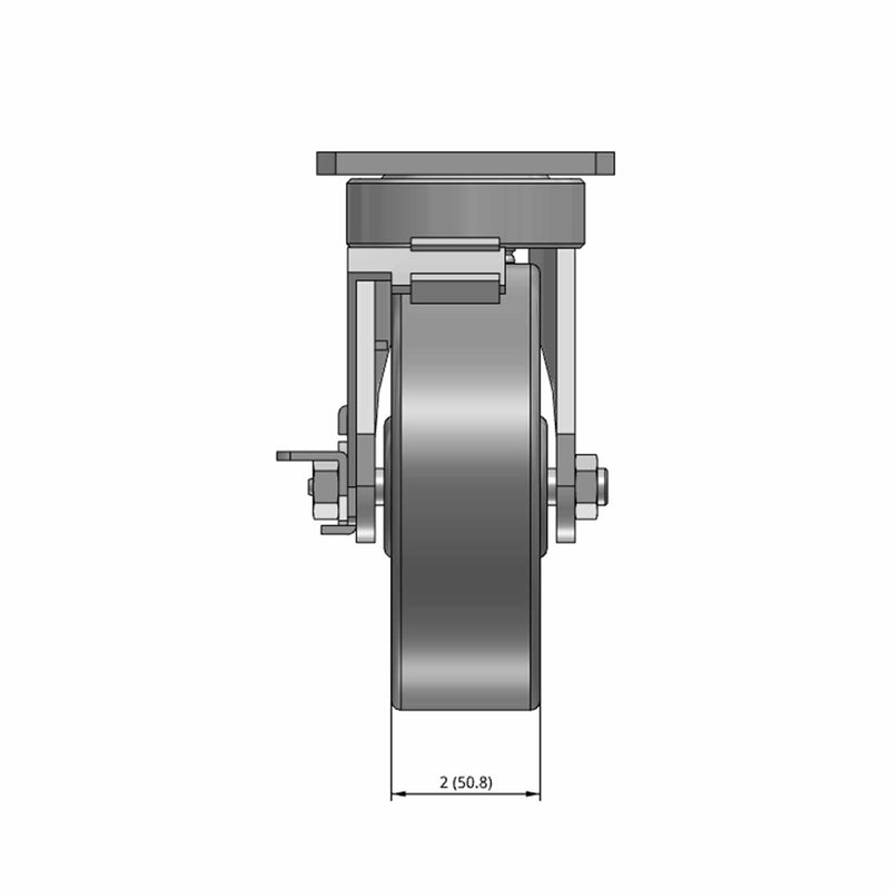6" Kingpinless Brake Caster with Heavy-Duty Drop Forged Steel Wheel