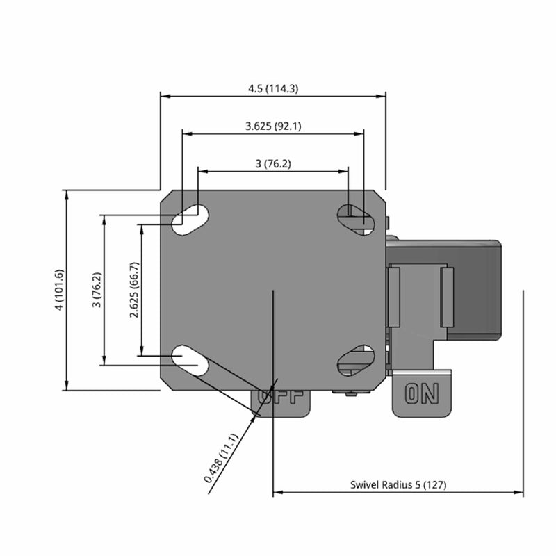 6" Kingpinless Brake Caster with Heavy-Duty Drop Forged Steel Wheel