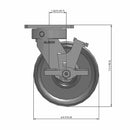 6" Kingpinless Brake Caster with Heavy-Duty Drop Forged Steel Wheel