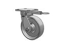 Kingpinless 6"x2" Forged Steel Wheel Caster with 4"x4.5" Plate & Swivel Lock