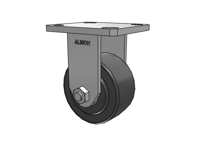 Kingpinless 4"x2" Trionix Nylon Rigid Caster with 4"x4.5" Plate