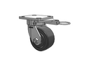 Kingpinless 4"x2" Trionix Nylon Caster with 4"x4.5" Plate & Swivel Lock