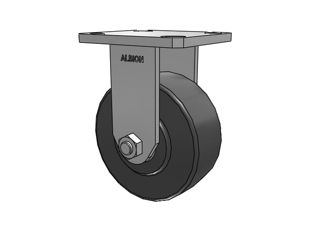 Kingpinless 5"x2" Trionix Nylon Rigid Caster with 4"x4.5" Plate