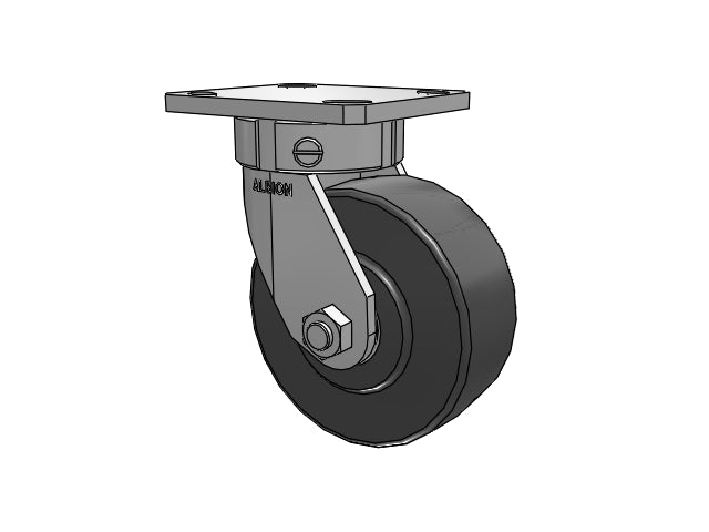 Kingpinless 5"x2" Trionix Nylon Caster with 4"x4.5" Plate