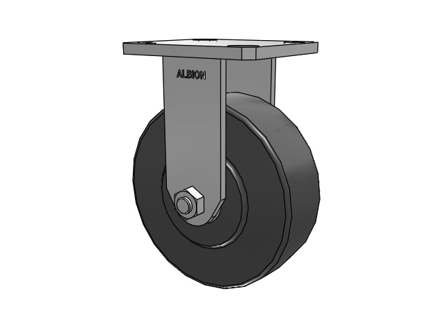 Kingpinless 6"x2" Trionix Nylon Rigid Caster with 4"x4.5" Plate