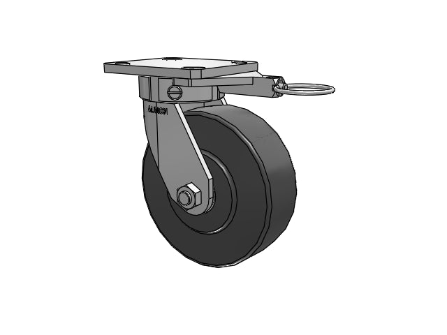 Kingpinless 6"x2" Trionix Nylon Caster with 4"x4.5" Plate & Swivel Lock