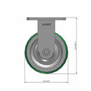5"x2" Kingpinless Rigid Caster with Polyurethane-on-Aluminum Wheel