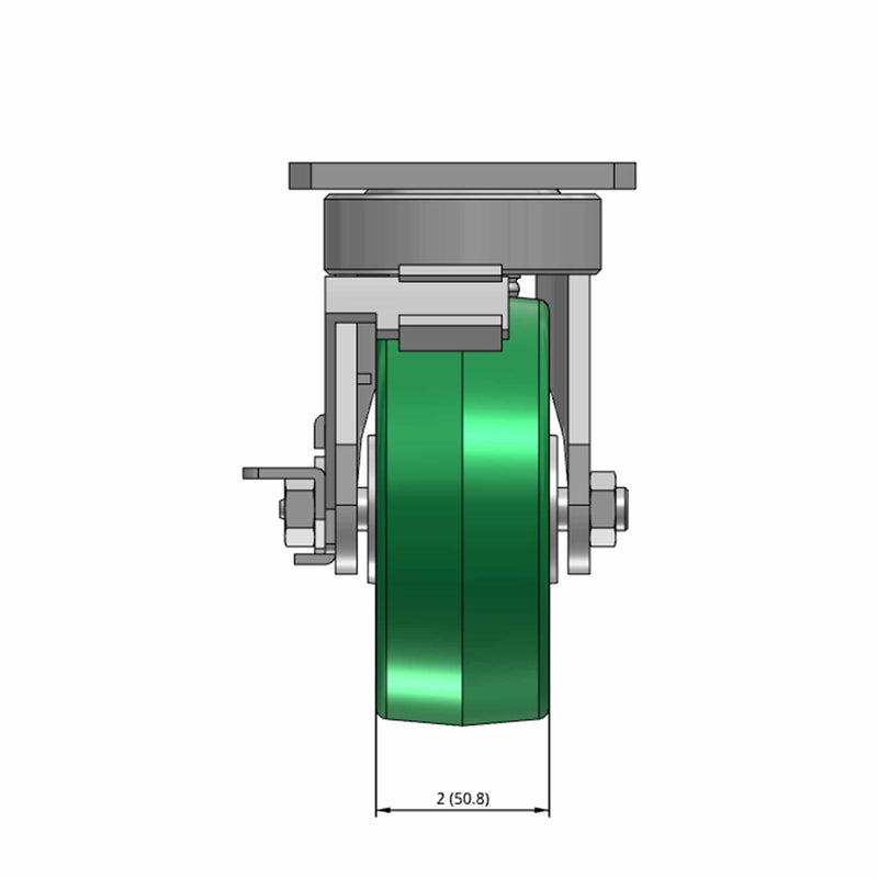 5"x2" Kingpinless Locking Caster with Polyurethane-on-Aluminum Wheel