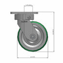 5"x2" Kingpinless Swivel Caster with Polyurethane-on-Aluminum Wheel