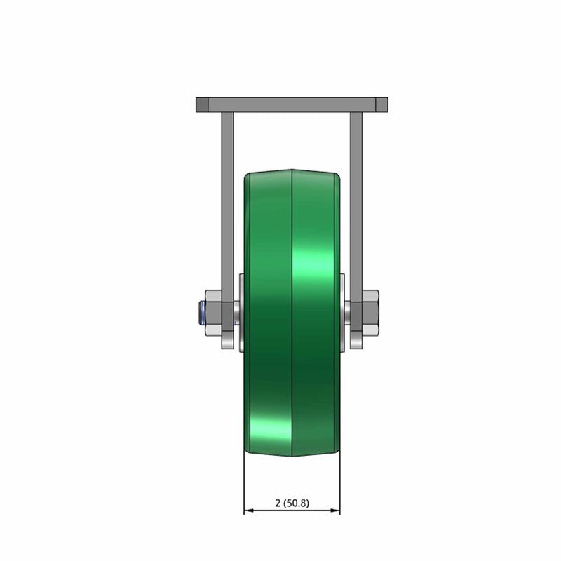 6"x2" Kingpinless Rigid Caster with Polyurethane-on-Aluminum Wheel