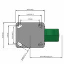 6"x2" Kingpinless Swivel Caster with Polyurethane-on-Aluminum Wheel