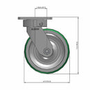 6"x2" Kingpinless Swivel Caster with Polyurethane-on-Aluminum Wheel