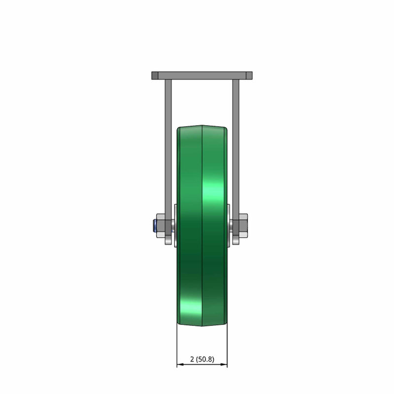 8"x2" Kingpinless Rigid Caster with Polyurethane-on-Aluminum Wheel