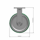8"x2" Kingpinless Rigid Caster with Polyurethane-on-Aluminum Wheel