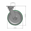 8"x2" Kingpinless Swivel Caster with Polyurethane-on-Aluminum Wheel