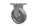 Kingpinless 6"x2" Solid Elastomer Wheel Rigid Caster with 4"x4.5" Plate