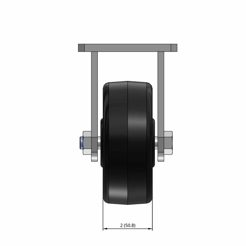 5"x2" Kingpinless Rigid Caster with USA-Made Phenolic Wheel