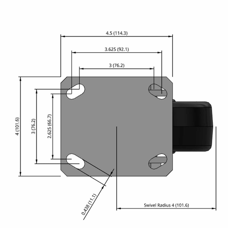 5"x2" Kingpinless Swivel Caster with USA-Made Phenolic Wheel