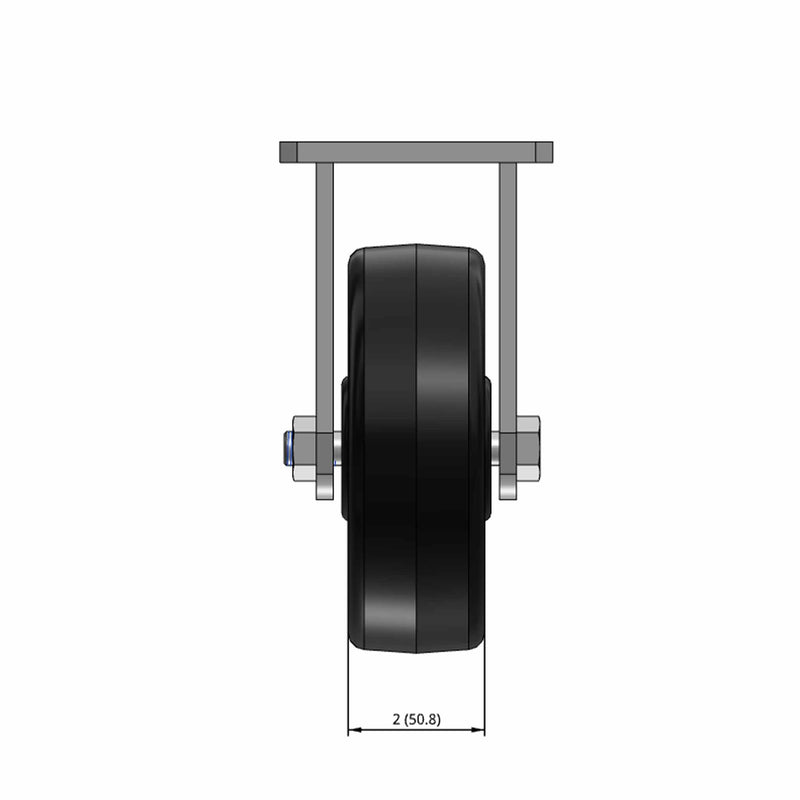 6"x2" Kingpinless Rigid Caster with USA-Made Phenolic Wheel
