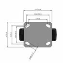 6"x2" Kingpinless Rigid Caster with USA-Made Phenolic Wheel