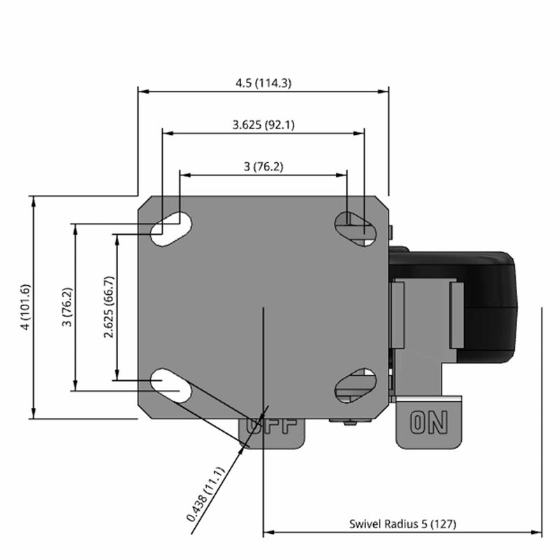 6"x2" Kingpinless Locking Caster with USA-Made Phenolic Wheel