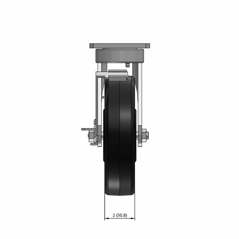 8"x2" Kingpinless Locking Caster with USA-Made Phenolic Wheel