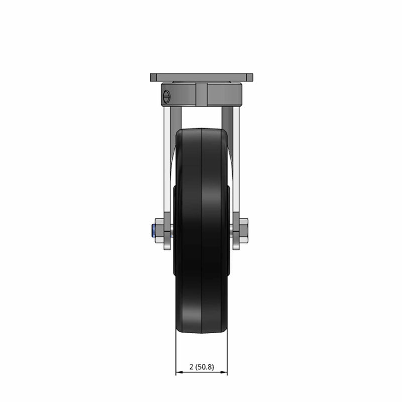 8"x2" Kingpinless Swivel Caster with USA-Made Phenolic Wheel