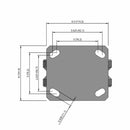 5"x2" Kingpinless Rigid Caster with V-Groove Cast Iron Wheel