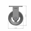 5"x2" Kingpinless Rigid Caster with V-Groove Cast Iron Wheel