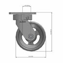 5"x2" Kingpinless Swivel Caster with V-Groove Cast Iron Wheel