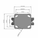 6"x2" Kingpinless Rigid Caster with V-Groove Cast Iron Wheel
