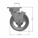 6"x2" Kingpinless Locking Caster with V-Groove Cast Iron Wheel