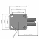 6"x2" Kingpinless Swivel Caster with V-Groove Cast Iron Wheel