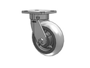Kingpinless 6"x2" Performance XR Rubber Caster with 4"x4.5" Plate