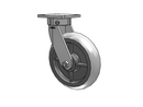 Kingpinless 8"x2" Performance XR Rubber Caster with 4"x4.5" Plate