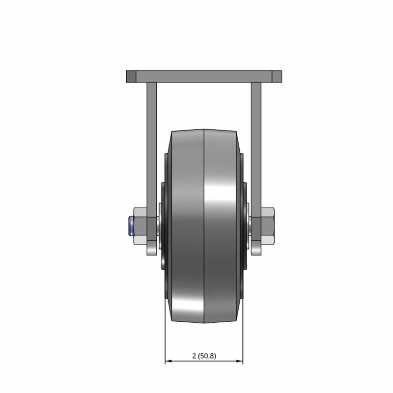 5"x2" Kingpinless Rigid Caster with X-tra Soft Advanced Rubber Wheel