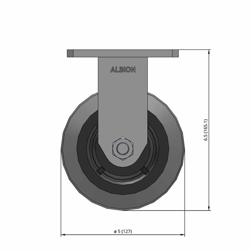 5"x2" Kingpinless Rigid Caster with X-tra Soft Advanced Rubber Wheel