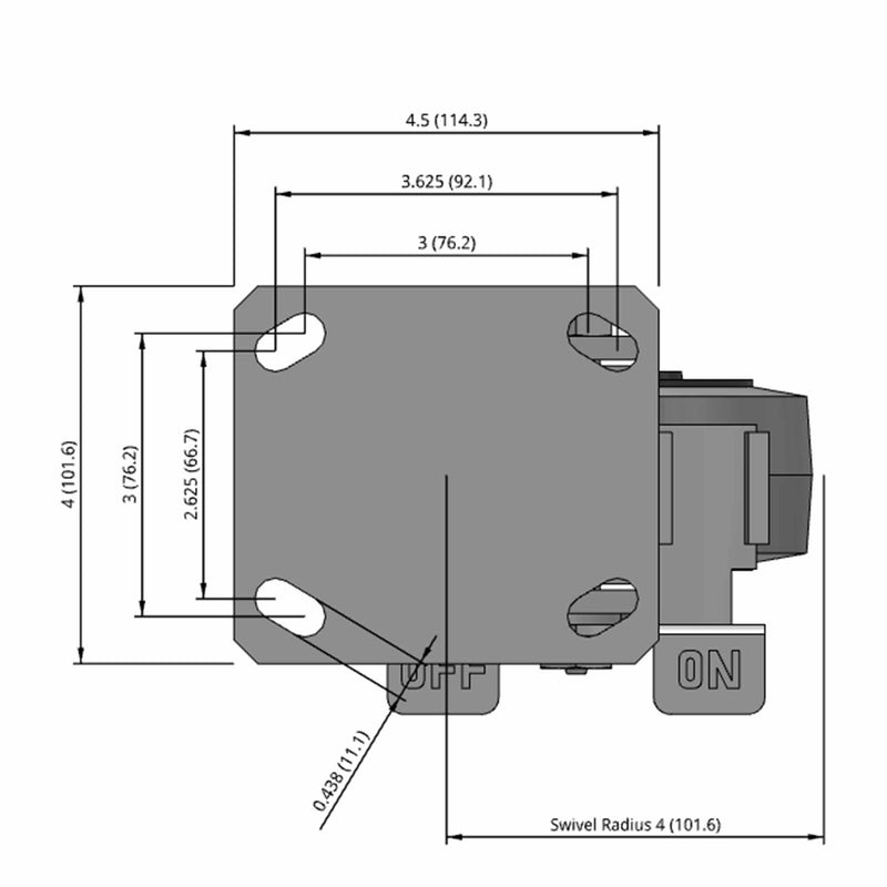 5"x2" Kingpinless Locking Caster with X-tra Soft Advanced Rubber Wheel