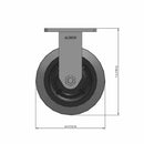 6"x2" Kingpinless Rigid Caster with X-tra Soft Advanced Rubber Wheel