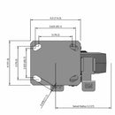 6"x2" Kingpinless Locking Caster with X-tra Soft Advanced Rubber Wheel