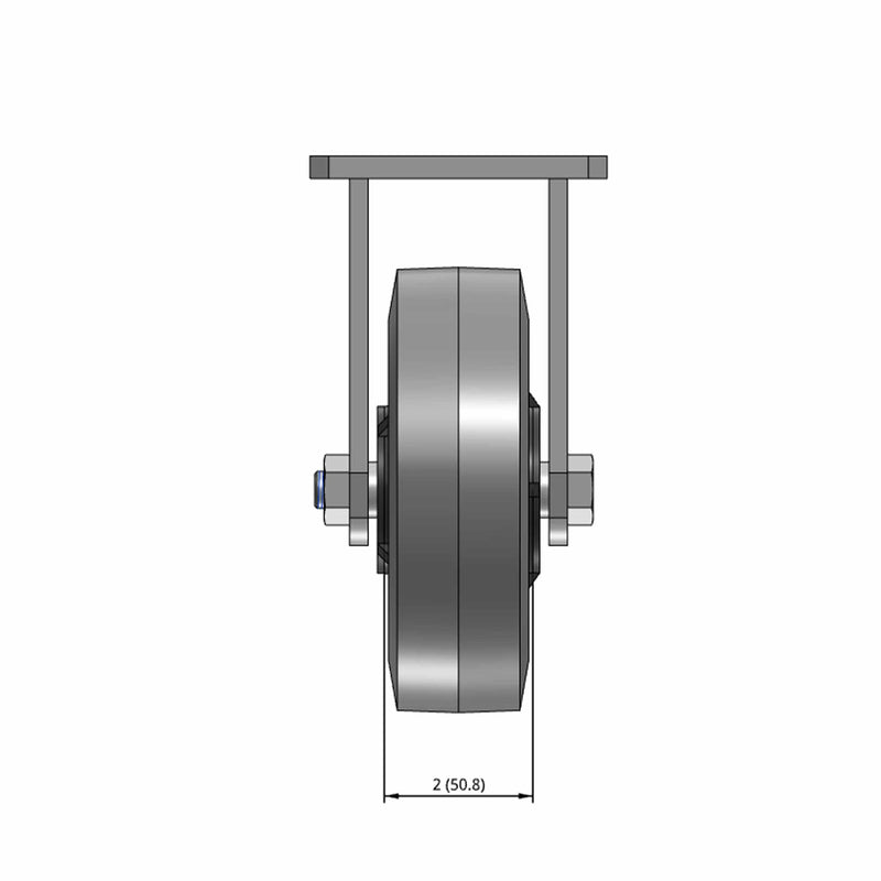 6"x2" Kingpinless Rigid Caster with Ergonomic Advanced Rubber Wheel