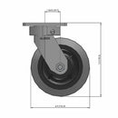 6"x2" Kingpinless Swivel Caster with Ergonomic Advanced Rubber Wheel